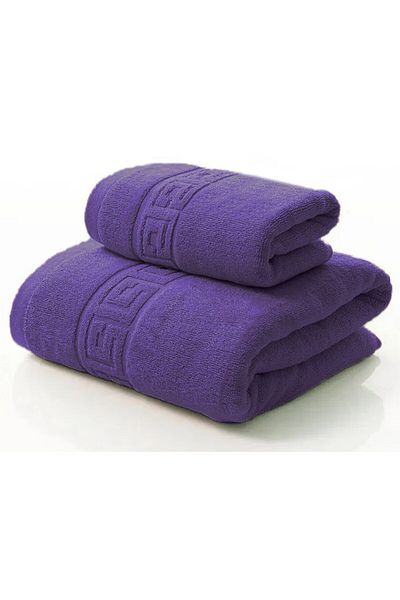 OEM Set of 2 Bath Towels 100% Cotton, thickness 500 gr/sqm, 50X90 cm, 70x140 cm, purple