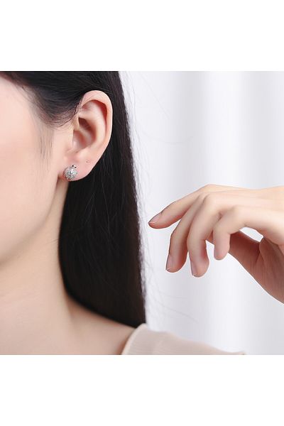 delis Cercei Argint 925, Jw739, Model Broasca Testoasa, Placati Cu Rodiu