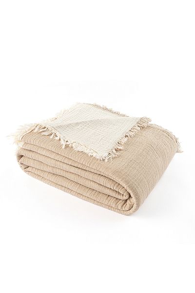 Rikka Home 100% Cotton Double Muslin Summer Blanket 210X225 Soft, Lightweight, Breathable, Double Sided