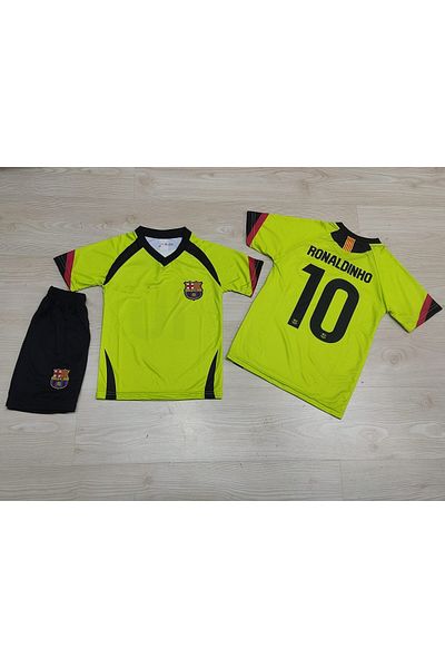 MONTENERO Barcelona Ronaldinho Nostalgia Kids Jersey Set of 3 (Neon)