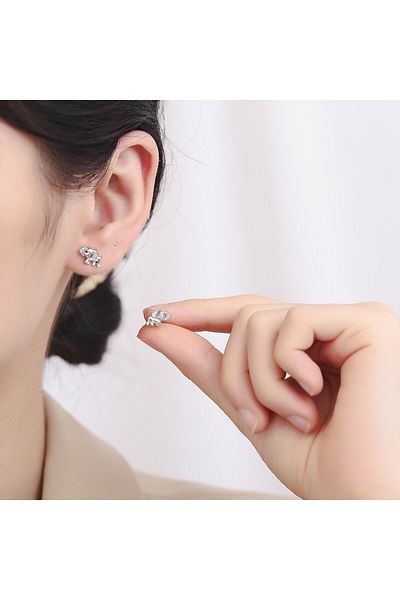 delis Cercei Argint 925, Jw812, Model Elefant, Placati Cu Rodiu