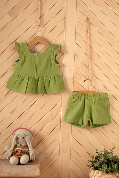 Montisu 100% Cotton Muslin Girl's Suit