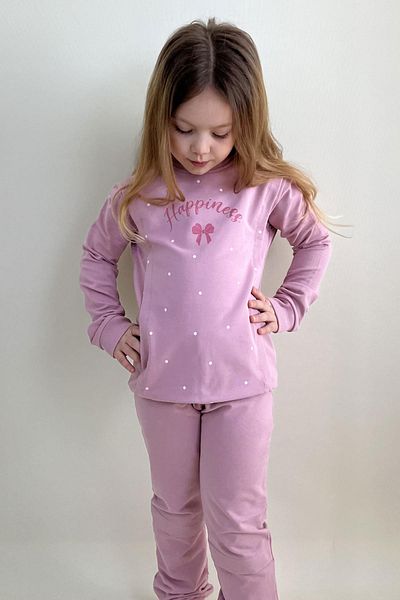 Breeze Set de trening pentru fete cu model de bulgăre de trandafir - 4-8 ani cu tema fericirii