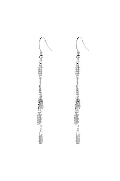 delis Long Earrings 925 Silver, Jw852, Elegant Model, Rhodium Plated