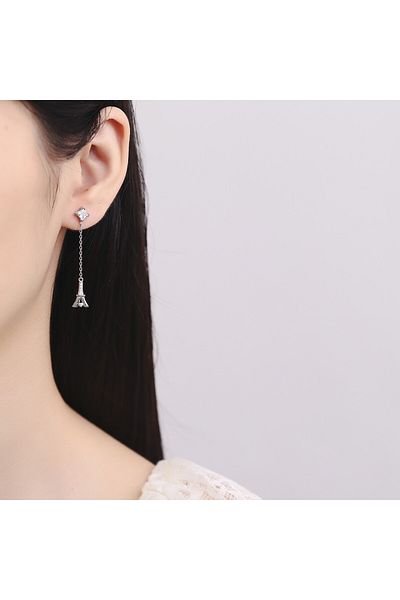 delis Cercei Lungi Argint 925, Jw846, Model Paris, Placati Cu Rodiu