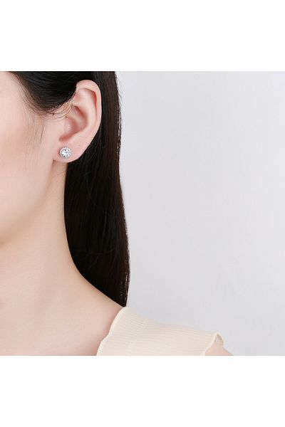 delis Cercei Argint 925, Jw783, Model Zirconiu Alb, Placati Cu Rodiu