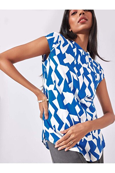 The Label Life Mosaic Graphic Print High Neck Top Stylish & Versatile