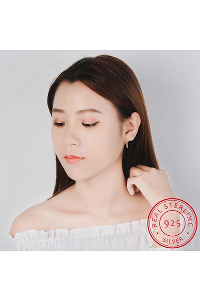 delis Cercei Argint 925, Jw941, Model Elegant, Placati Cu Rodiu