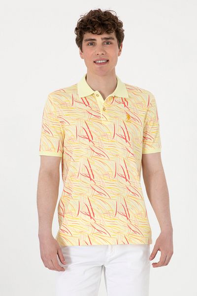 U.S. Polo Assn. Мъжка тениска с поло яка в светло каки, стандартна кройка 50299632-VR183