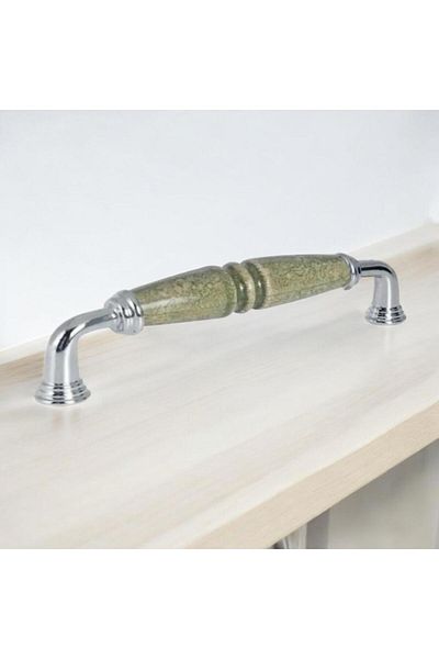 Porcellana Perla (16 cm)-Green-Porcelain Cabinet Drawer Kitchen Bathroom Furniture Handle Handle Kulb Kulb Inci160Mm-Stk0808