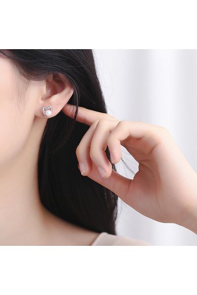delis Cercei Argint 925, Jw828, Model Inima, Placati Cu Rodiu