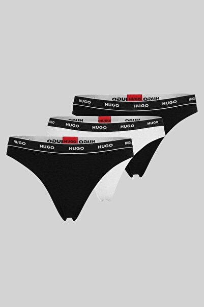 Hugo Boss 3'lü Paket Şerit Kadın Tanga Çok Renkli