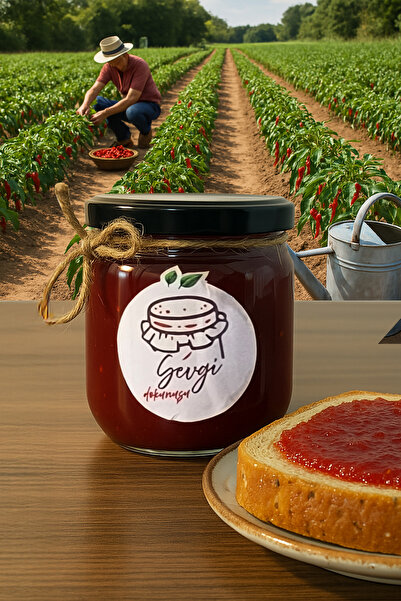 Sevgi Dokunuşu Organik Ev Yapımı Doğal Acı Biber Reçeli 425 gr Katkısız, Koru...