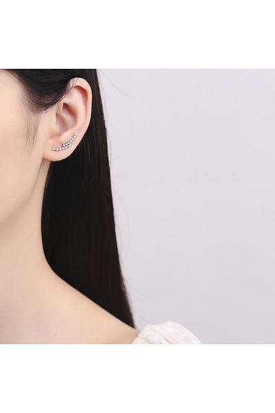 delis Manșete Cercei Argint 925, Jw684, Model Elegant, Placat Cu Rodiu