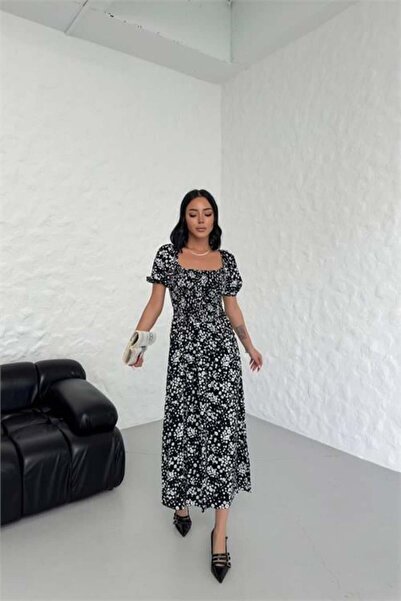 Dipmoda Dipmoda Γυναικείο Καλοκαιρινό Φόρεμα με Γιακά Madonna Με σχέδιο Βισκό...