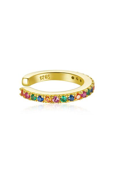 delis Cercel Ear Cuff Argint 925, Jw1079, Model Multicolor, Placat Cu Aur