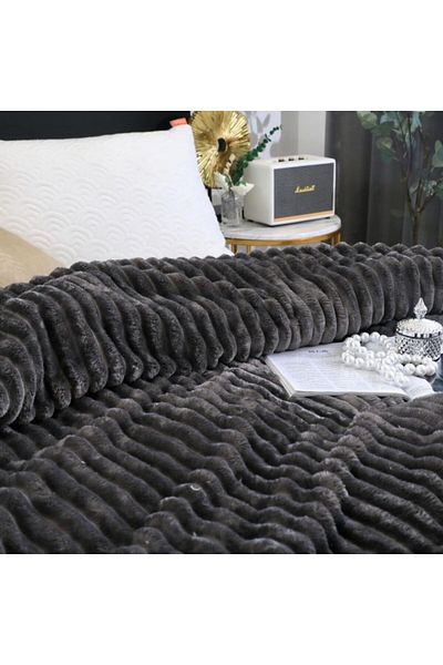 OEM Cocolino Blanket, for double bed, Uni, 2 persons, 200x230cm, Dark Grey