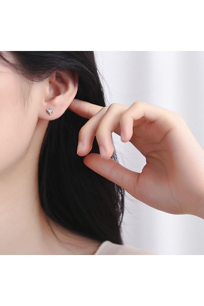 delis Cercei Argint 925, Jw814, Model Triunghi, Placati Cu Rodiu