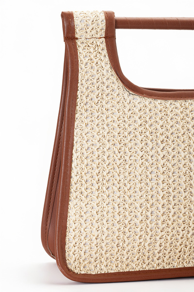 gio&mi Nomi Raffia Paper Rope Straw Knitted Women's Handbag