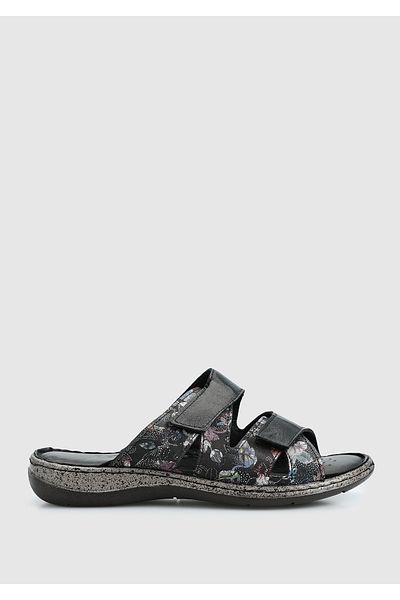 Eclipse Black Leather Women's Comfort Slippers