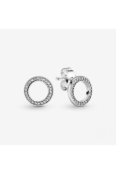delis Cercei Argint 925, Jw496, Model Cerc Cu Zirconiu, Placati Cu Rodiu