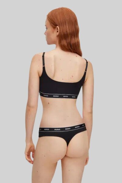 Hugo Boss 3'lü Paket Şerit Kadın Tanga Siyah