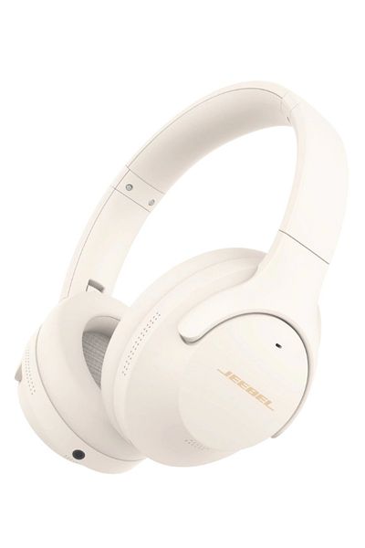 Jeebel | Wireless Over-Ear Headphones with ANC, 14H Playtime, USB-C Fast Charging |Beige