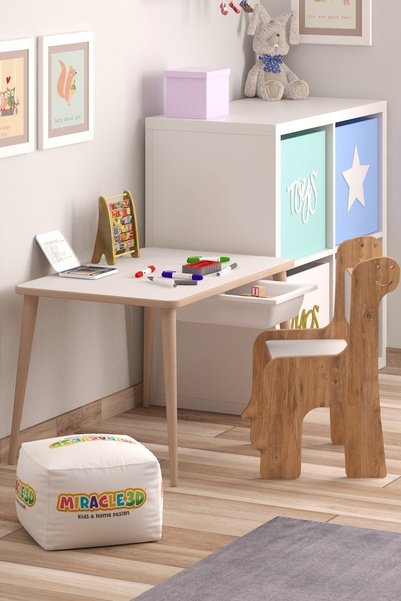 MİRACLE 3D Çocuk Oyun Etkinlik Çalışma Masası Ve Sandalye, Aktivite Masası,yaz-sil Masa