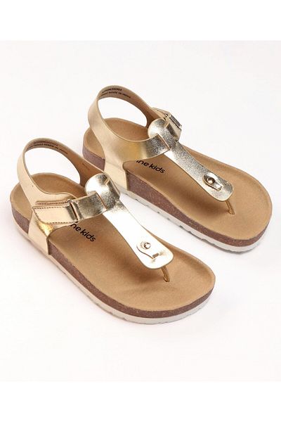Pine kids Pine Kids Velcro Closure Sandals - Golden
