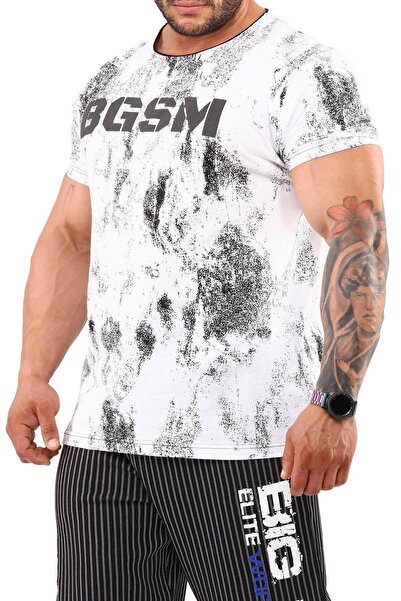 BGSM Tricou sport din bumbac pentru bărbați, cu croială atletică, BGSM 2910