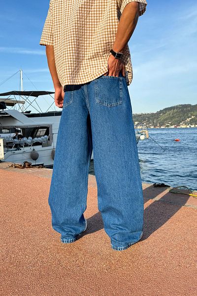 Flaw Wear Blue Baggy Jeans - Basic Design