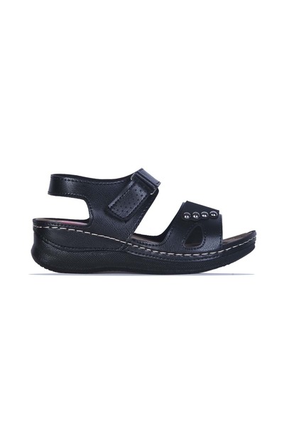 moda ayakkabım Moda Ayakkabı 154 Siyah Kadın Yazlık Sandalet Ayakkabı