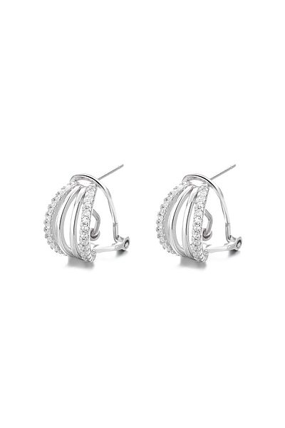 delis Cercei Argint 925, Jw855, Model Elegant, Placati Cu Rodiu