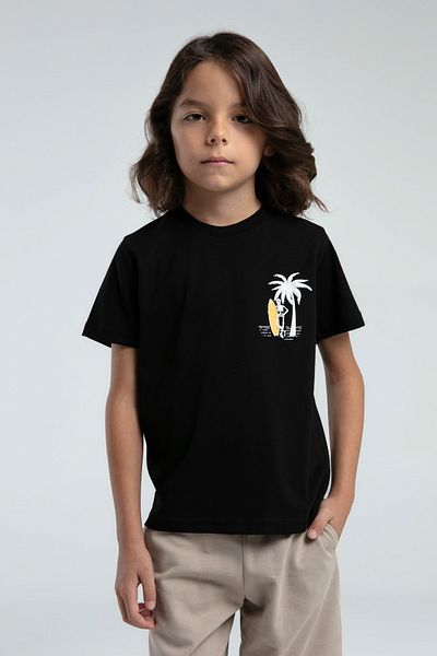 ROLY POLY Boy's Surfing Black Two-Piece Suit with Shorts