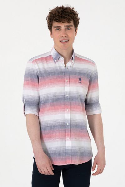 U.S. Polo Assn. Men's Red Long Sleeve Shirt 50300006 -Vr030