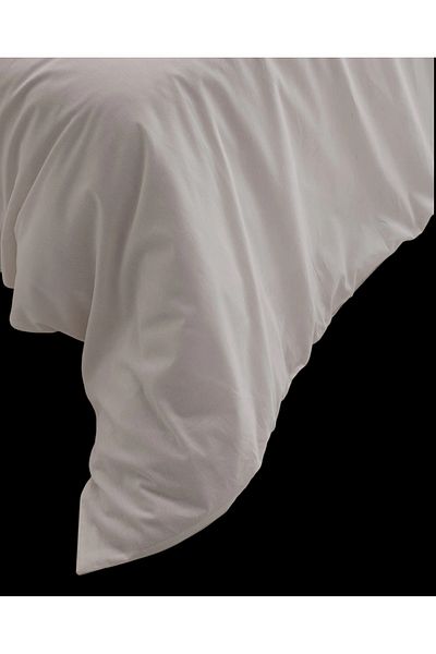 Madame Coco Manon King Size 100% Cotton Ranforce Plain Duvet Cover - Stone