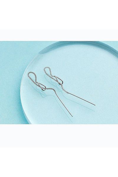delis Cercei Lungi Argint 925, Jw964, Model Elegant, Placati Cu Rodiu