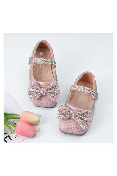 Mark & Mia حذاء حفلات من مارك آند ميا مزين بأحجار الراين وتفاصيل فيونكة - وردي