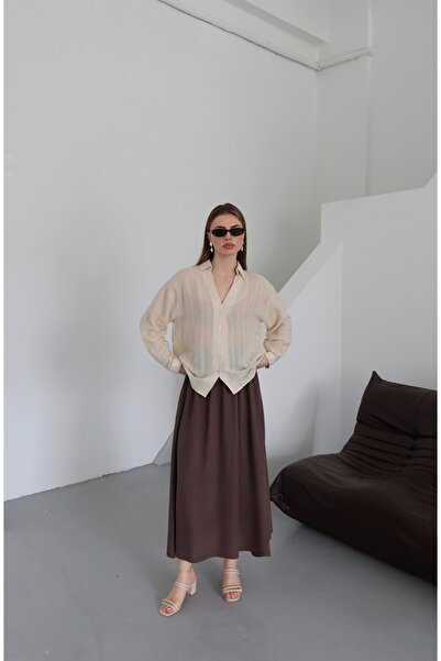 Laluvia Stone Transparent Oversize Shirt - 4957