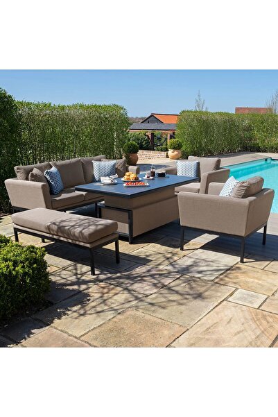 Passion Scherzo Dış Mekan Ayarlanabilir Masalı Bahçe Mobilya Yemek Masa Takım...