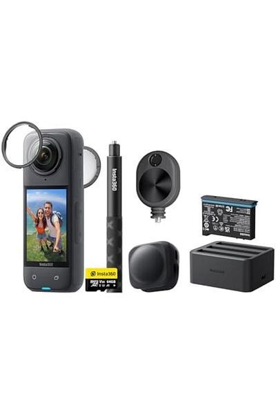 Insta360 X4 Ultimate Bundle - 8K & 5.7K60fps 360 Video, 4K60fps Action Cam, Invisible Selfie Stick