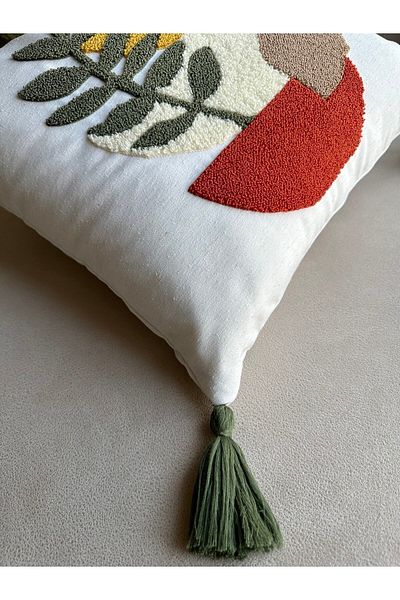 Reset Ottoson Home Collection Punch Embroidered Throw Pillow Cover