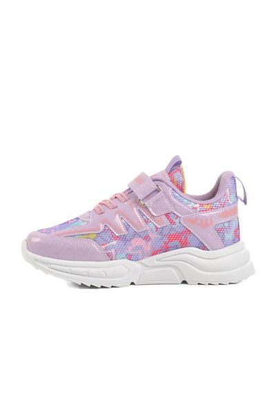 WALKWAY Lilac Velcro Lightweight Girls' Sports Shoes P