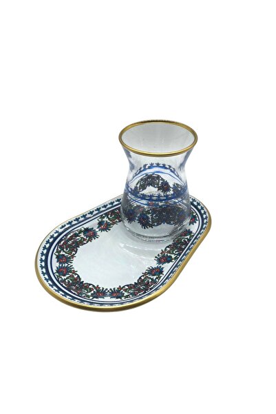 MEVLANA BAZAAR طقم شاي مزين بنقشة 2 شخص