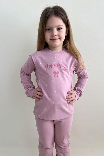 Breeze Set de trening pentru fete cu model de bulgăre de trandafir - 4-8 ani cu tema fericirii