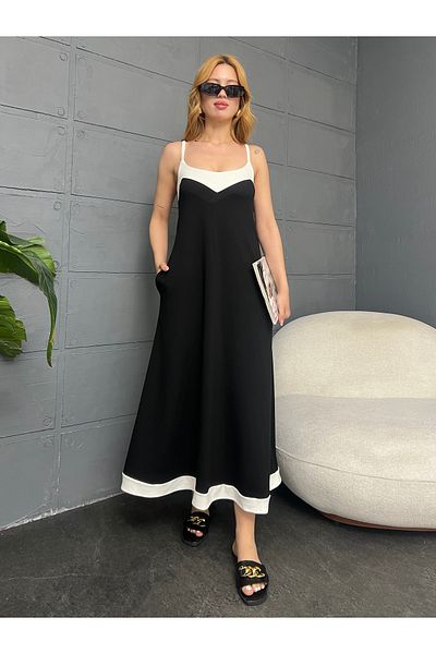 badibadii Contrast Strap Midi Dress