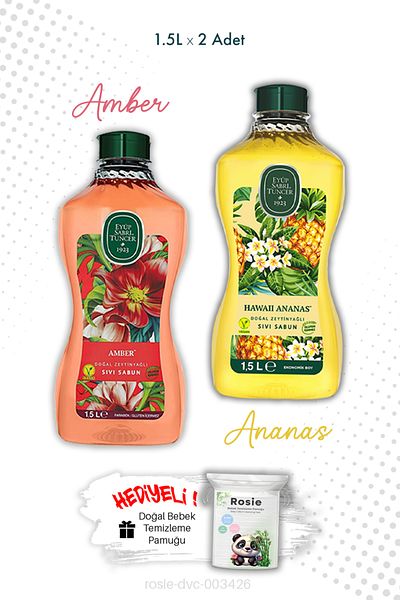 Eyüp Sabri Tuncer Amber and Hawaiian Pineapple - 1.5L Liquid Soap & Rosie