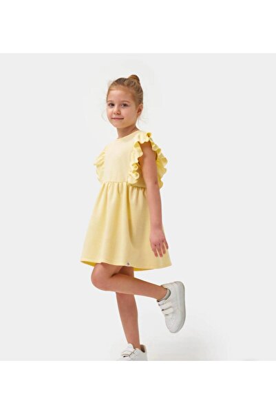 shop Kız Çocuk Fırfırlı Arkası Düğmeli Etekleri Pileli Waffle Kumaş Pamuklu S...