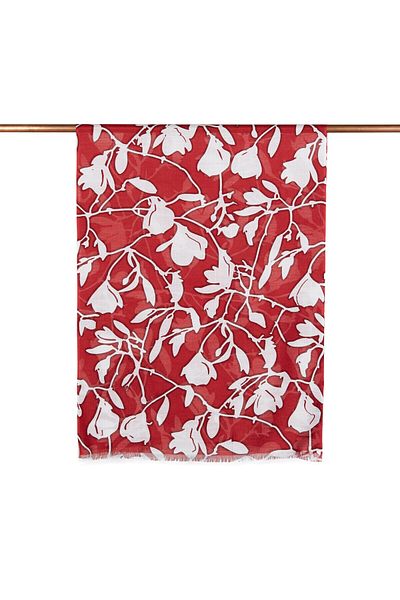 ipekevi Burgundy Contour Patterned Shawl