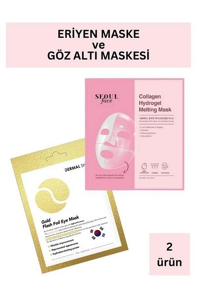 Dermal Transparent Collagen Mask and Gold under Eye Mask Set 34 Gr and 4 Gr